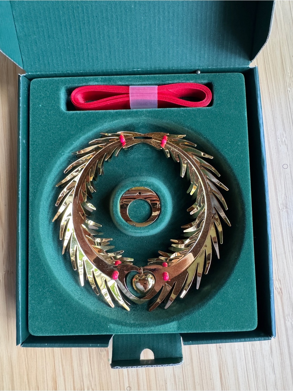 Georg Jensen Gold Plated Wreath Christmas Ornament